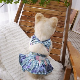 Dog Bikini Swimsuit Summer Puppy Bathing Dress Beach Clothes Cat Costume for Puppy Dog Cat (M,Waterweeds)