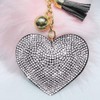 LCHULLE Bling Glitter Keychain Crystal Rhinestone Love Heart Design Key