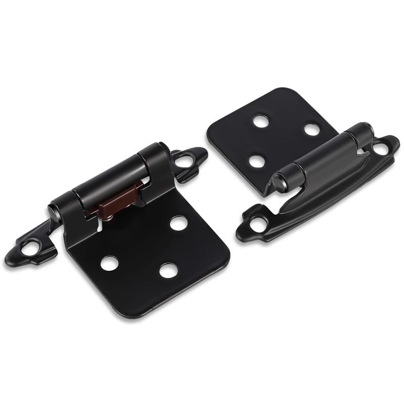 12 Pack 1/2”Overlay Cabinet Door Hinges(Matte Black),Kitchen Cabinet Hinges Black