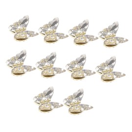 Baluue 10pcs 3D Butterfly Nail Charms Crystal Rhinestones Butterfly Nail Art Decorations