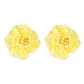 PATIKIL Flower Curtain Tiebacks, 2 Pcs Artificial Floral Curtain Tie Clips, Modern Curtain Holder Buckles, Window Drapery Decorative Clips for Home, Room, Office, Yellow