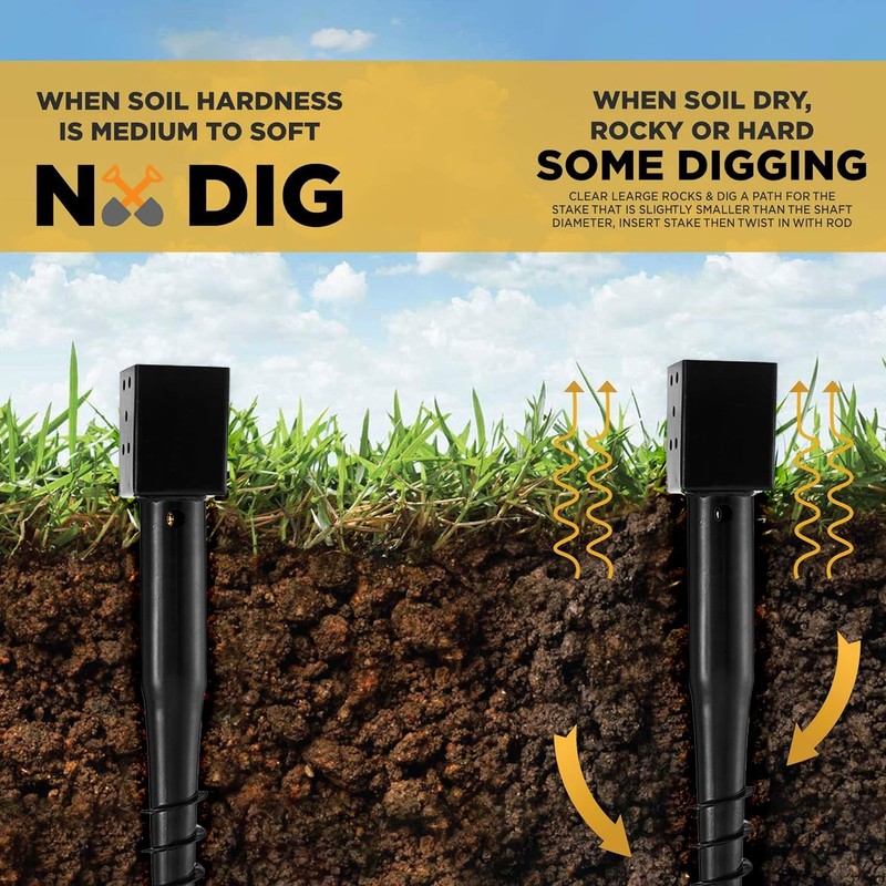 (Set of 4) LADECH Premium No Dig Ground Anchor –