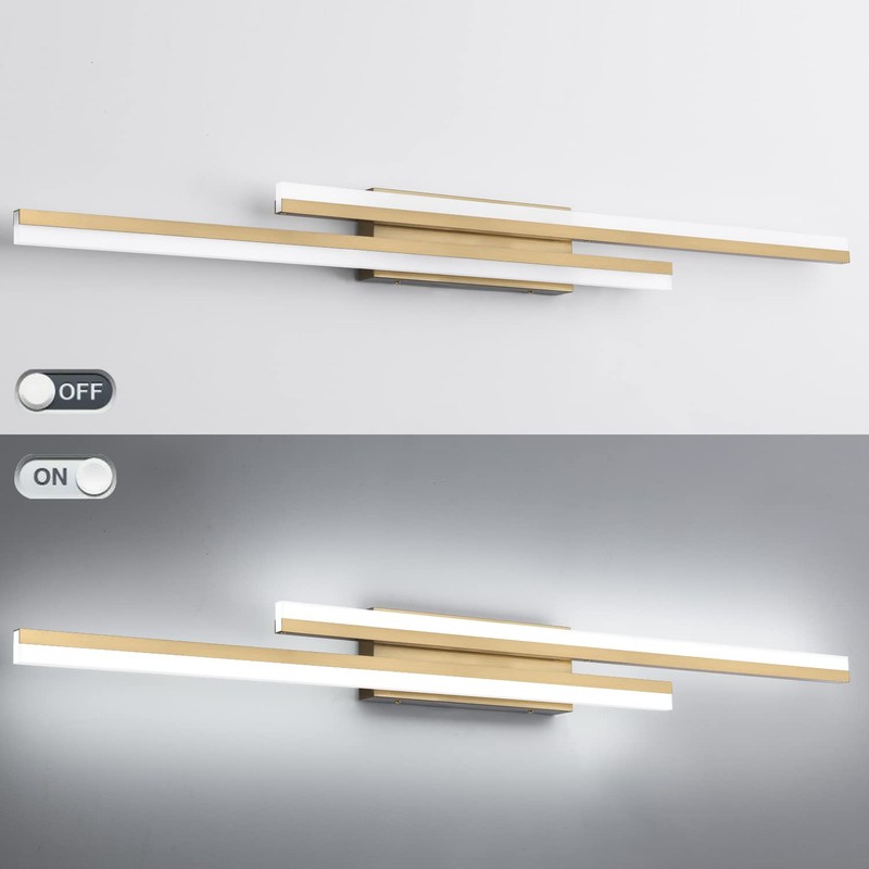 PRESDE 48 Inch Bathroom Light Fixtures Brushed Gold Vanity Light