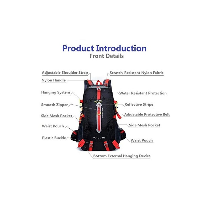 Kerxinma Hiking Backpack Waterproof Lightweight Nylon Travel Hiking Camping Daypack