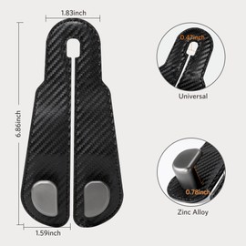 CoBak Headrest Hooks for Car - Universal Premium Stitched Leather and Aluminum-Magnesium Alloy Double Car Seat Back Storage Hook for Purses, Handbags, Bags (2 Pack),Black Carbon Fiber
