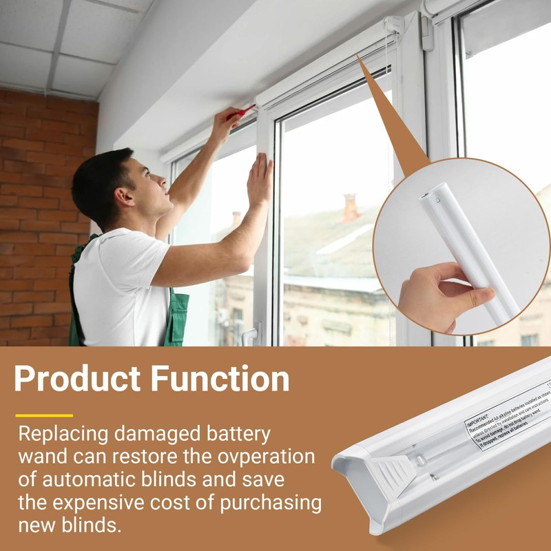 2‑Pack Battery Wand for Hunter Douglas PowerView Platinum 2.0, 2.1