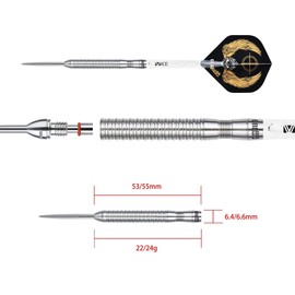 ONE80 Steel Darts R2 Revolution R2 Interchange Re-Negade 2.35 mm Point VHD Steeltip Dart Steel Dart with Interchangeable Tip Innovative Tip Change System (22 g)