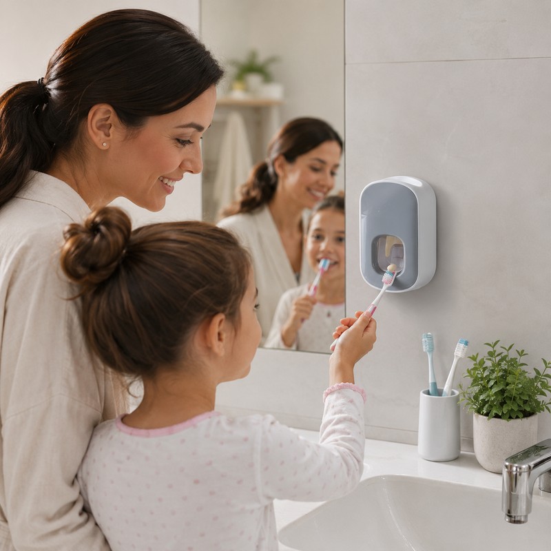 Wall-Mount Toothpaste Dispenser – Push-Activated Automatic Toothpaste Squeezer, No-Drill Water-Resistant