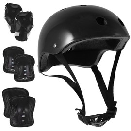 Sosoport 1set Boy Girl Protective Gear Thickened Helmet Knee Pads Elbow Pads Wrist Guards for Scooter Roller Skating Biking Comfortable Safety Supplies for Boys and Girls