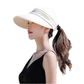 Baseball Cap Women's Baseball Cap Summer UV Protection Sun Hat Adjustable Baseball Cap Removable Visor Hat Wide Brim Peaked Cap Outdoor Beach Hat Women Baseball Cap for Golf Running Travel, black