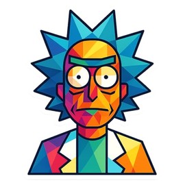 Geometric Rick Sticker (2.5" x 3.25")