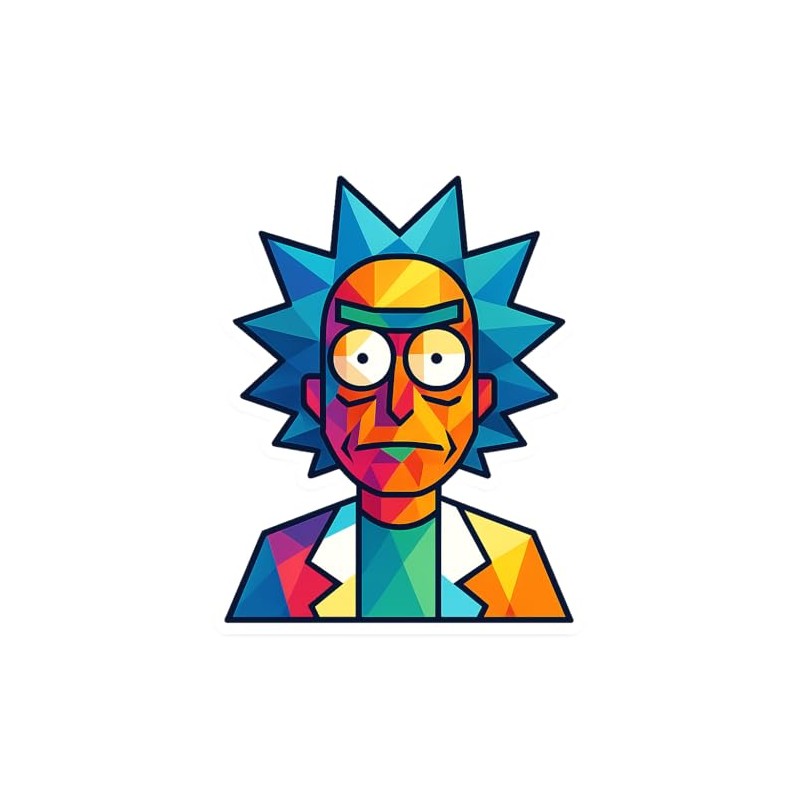 Geometric Rick Sticker (2.5" x 3.25")