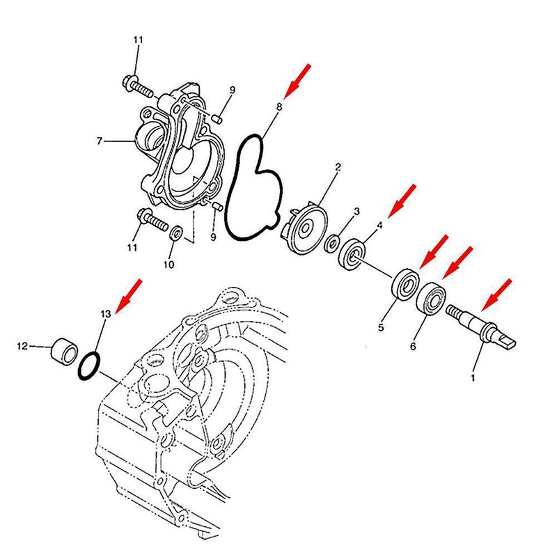 CARMOCAR Water Pump Repair Kit replacement for Yamaha YFZ450 YFZ