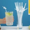 FOREVERIE 100 Pcs 12.8 Inches Long Plastic Clear Straws Flexible