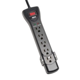 Tripp Lite Tripp Lite 7-Outlet Surge Protector Power Strip, 7 Foot / 2.13M Cord, Right Angle Plug, 2160 Joules, Black & $75,000 Insurance (SUPER7B)