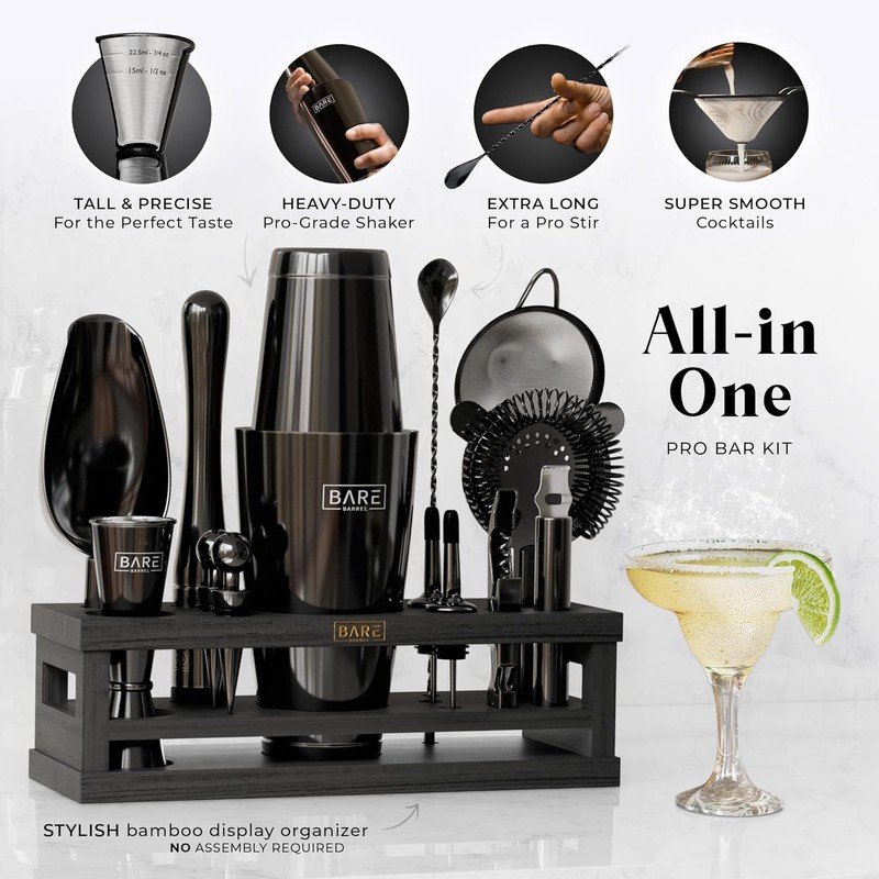 BARE BARREL® Mixology Bartender Kit Bar Set | 16-Piece Cocktail