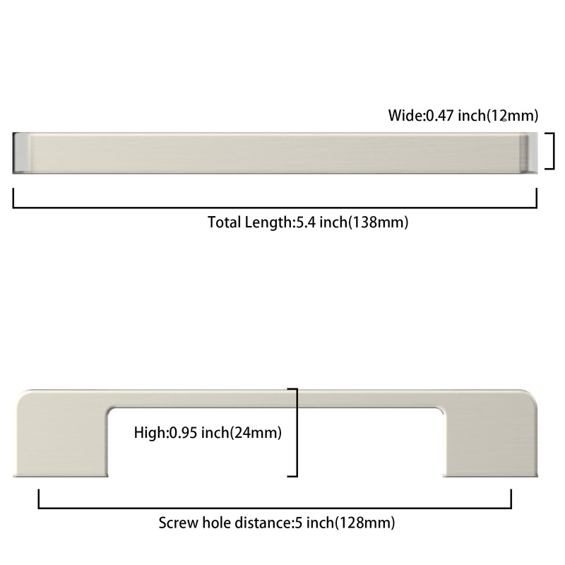 Asidrama 10 Pack 5 Inch(128mm) Brushed Satin Nickel Kitchen Cabinet