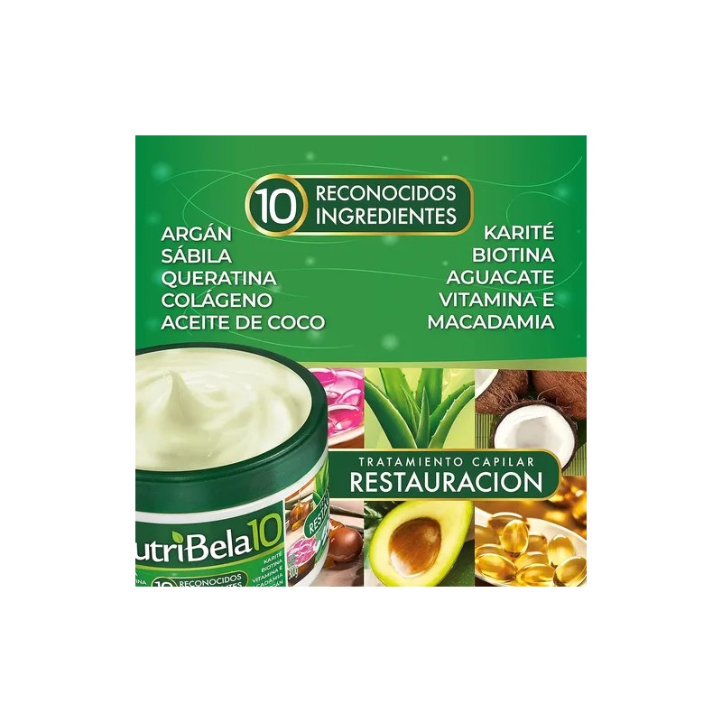 Crema Tratamiento Capilar Restauración Nutribela 10 300 Gr