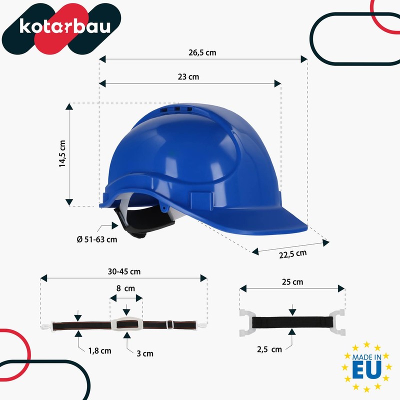 KOTARBAU® Protective Helmet Construction Helmet Adjustable Blue