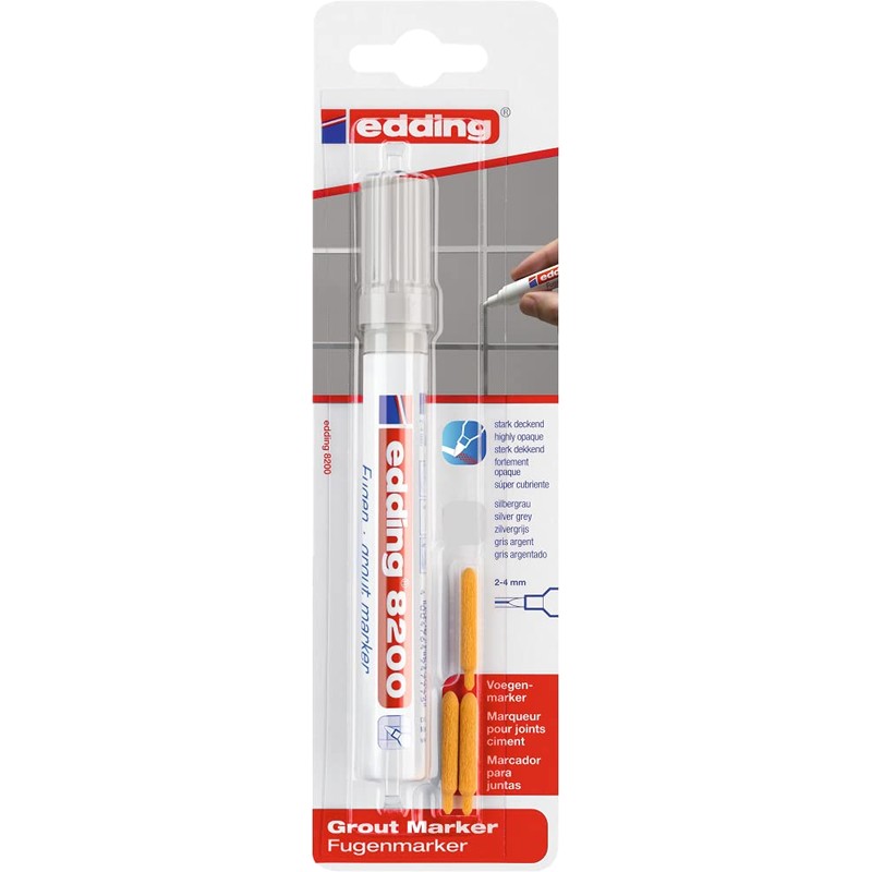 Edding 8200 Grout Marker, silver grey
