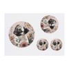 4 x 'Pug with Flowers' Temporary Tattoos - Water Resistant,