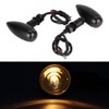 Retro Bullet Motorcycle Taillights Brake Turn Signal Light Indicator Black