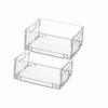 REHUK Premium 2 Pack Strong Transparent Plastic Collapisble Stackable Storage