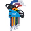 BGS 74451 Allen Key Set Multicolour Short Hexagon Socket with