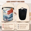 White Crane Laundry Baskets,Red Sun Japanese Wave Laundry Hamper,Storage Basket