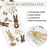 QINJIEJIE Table Runner Easter Linen Easter Rabbit Easter Egg Washable
