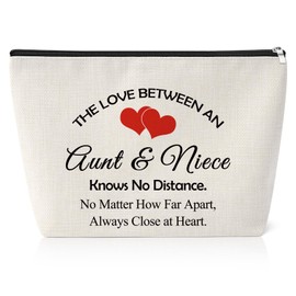 Aunt Niece Gifts Cosmetic Pouch Niece Gifts from Auntie Gifts for Niece from Aunt Birthday Gifts for Niece Adult Niece Gifts from Auntie Christmas Birthday Graduation Gifts Makeup Travel Pouch