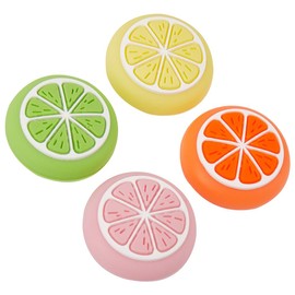 GORGECRAFT 4 Colors Silicone Joycon Thumb Grip Caps Cute Kawaii Soft Round Lemon Thumbstick Joystick Rocker Button Cover Replacement Compatible with Switch 1.7x1.7cm