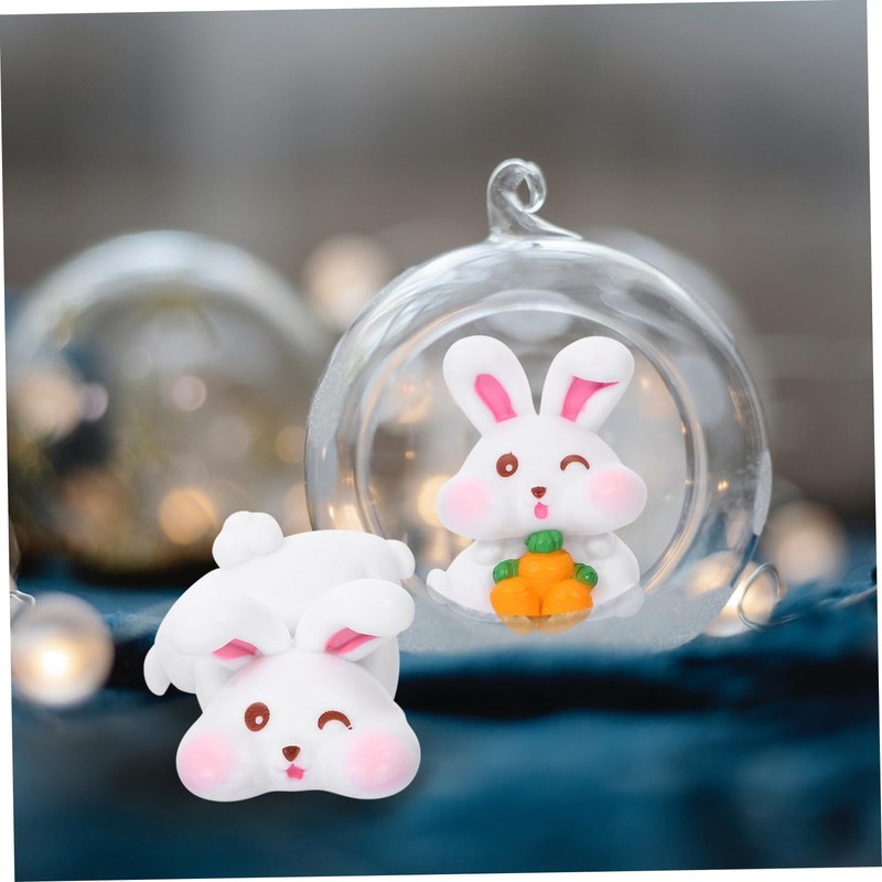 ABOOFAN 6Pcs Desktop Bunny Ornament Lovely Rabbit Figurines for Micro