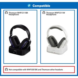 DowiTech Breathable and Durable Replacement Ear Pads Compatible with Thomson WHP3311BK WHP3311W Headphones, Mesh Fabric and Memory Foam Ear Pads