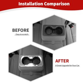 JOSHELA for RAM Rear Cup Holder Trim Cover Fit for Dodge RAM 2018-Present Chrome Interior Accessories 1pcs