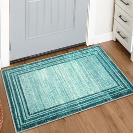 Lahome - Alfombra abstracta de cocina de 2 x 3 pulgadas, lavable, de pelo bajo, antideslizante, para puerta de interior, entrada, moderna y suave, pequeña alfombra de baño