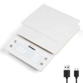 Smleapcc Coffee Scale with Timer,0.1g/3kg High Precision Small Multifunctional Digital Kitchen Food Scale,Digital Accurate Coffee Scale (White)