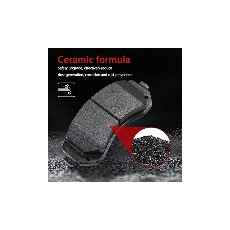 YxpBrake Ceramic Brake Pads Front and Rear Fit for Dodge