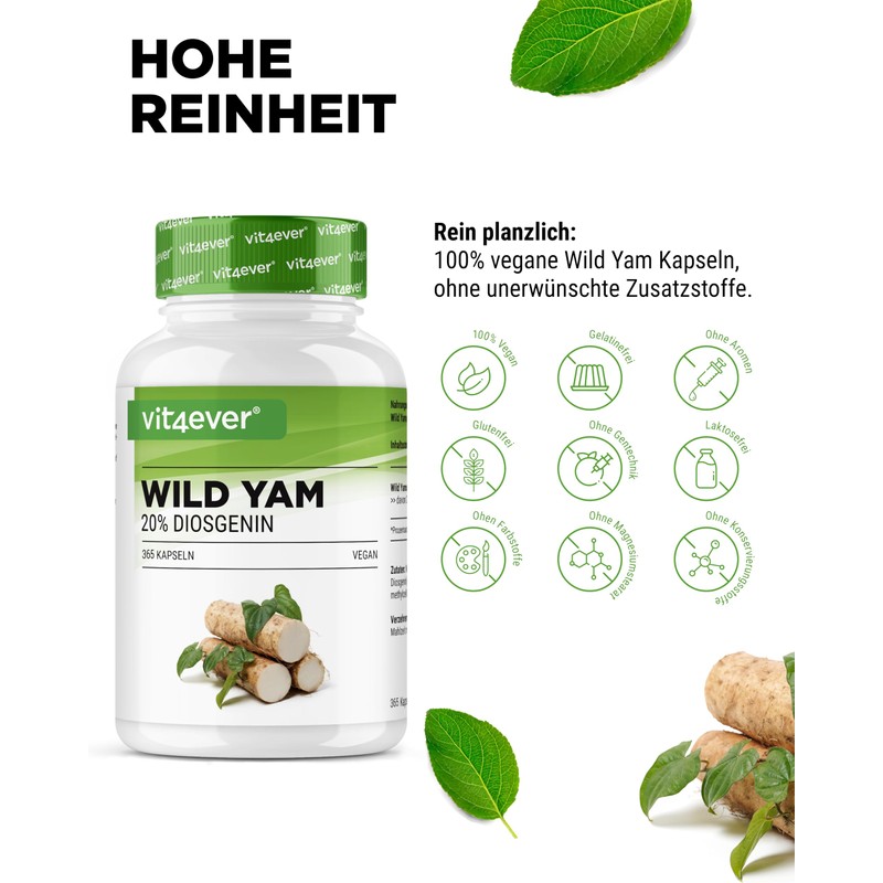 Wild Yam Root Extract - 365 Capsules - Original Mexican