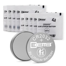 EEMB 10PACK CR2032 Battery 3V Lithium Battery Button Coin Cell Batteries 2032 Battery DL2032, ECR2032, LM2032 for Remotes Watches Calculators Door Chimes Medical Devices Computer Motherboards Key Fobs