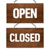 [two-face] Open Close Sign, Wooden Domestic Cedar (Dark Brown)