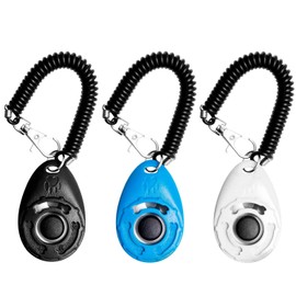 FadyDail 3 Pack Dog Training Clicker with Hand Strap, Pet Clicker for Puppy Training, Pet Training Striker for Puppies, Birds, Horses, Animals (3 Colours)