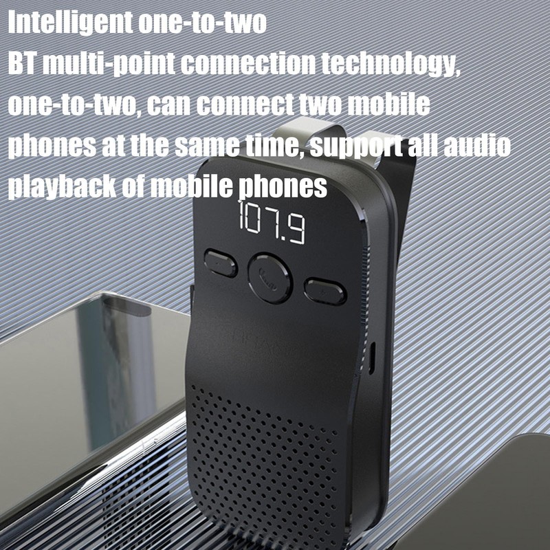 Wireless Car Speakerphone,Handsfree Talking Car Speaker with Clip | Multifunctional