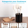 WDFCN Extra Larae Rotating Black Utensil Holder Plastic Kitchen Utensils