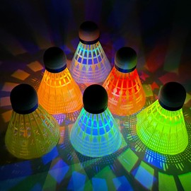 MIUUIPI LED Badminton Balls, Pack of 6 LED Light Shuttlecocks, LED Nylon Sports Badminton Shuttlecocks for Night, Luminous Shuttlecock, LED Badminton Balls Set, Children for Indoor/Outdoor Use