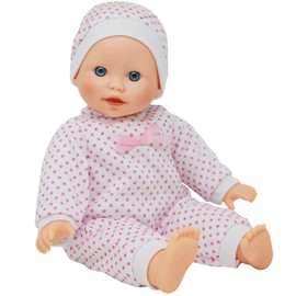 The New York Doll Collection Soft Body Caucasian Baby Doll 14 Inches/36 cm - Headband Fit and Pink Dress (Bonus Dummy Included)