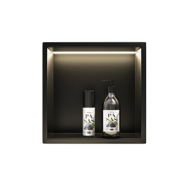 LED Bathroom Shower Wall Niche 12x12 Inch Waterproof IPX65 Stainless Steel with FCC and UL CertificationsColor: Matte Black