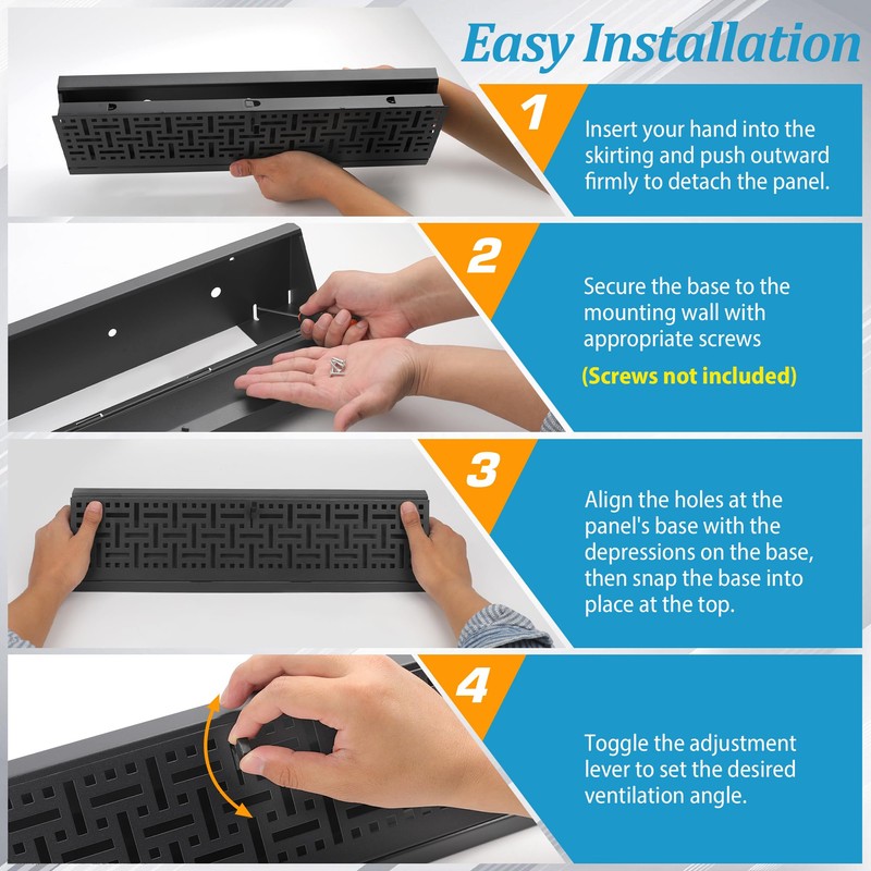 Baseboard Register Diffuser Vent Covers: 6 Pcs 15 Inch Baseboard