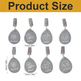 Tablecloth Weights Hangers, 8 Pcs Marble Teardrop Heavy Duty Tablecloth Pendants, Tablecloth Pendant Stone Table Cover Weights with Metal Clips, for Outdoor Party Picnic Table Decoration