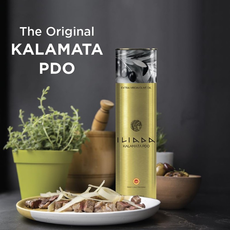 Iliada Kalamata PDO Extra Virgin Olive Oil, 750ml Round Tin